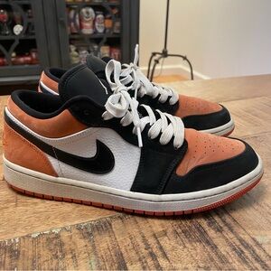 Nike Air Jordan 1 Low Shoes Mens Size 9.5 Orange Shattered Backboard 553558-128